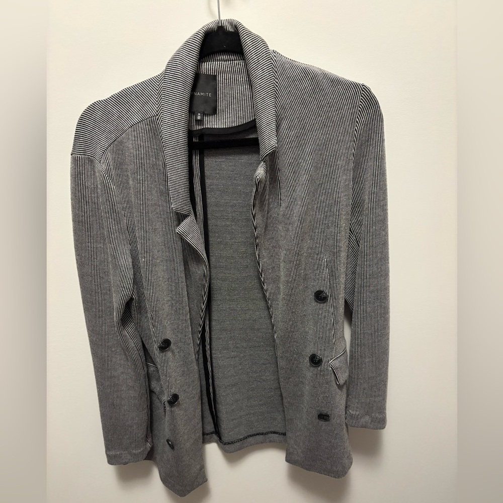 Dynamite Black and Gray Striped Jacket